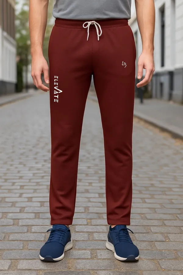 Solid_Maroon_Elevate_Dri_Fit_Track_Pant_with_4_Way_Stetch_For_Men