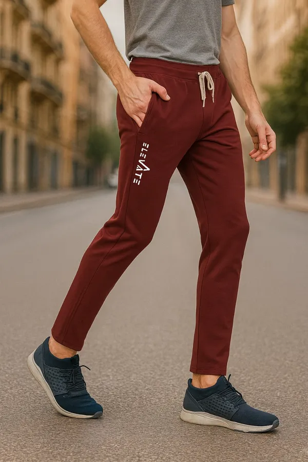 Solid_Maroon_Elevate_Dri_Fit_Track_Pant_with_4_Way_Stetch_For_Men