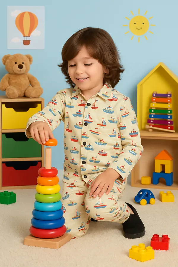 Cream_Colour_Kids_Co-ord_Set_|_Printed_Full_Sleeve_Shirt_&_Pyjama_Combo_for_Boys_&_Girls