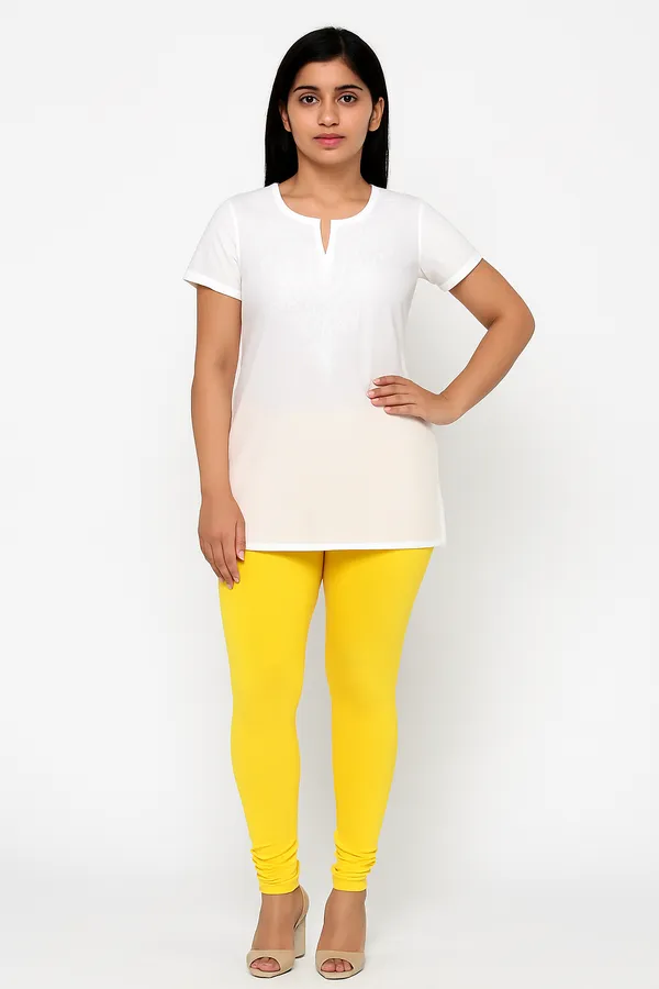 Lemon_Solid_Cotton_Lycra_Churidar_Leggings_For_Women_&_Girls