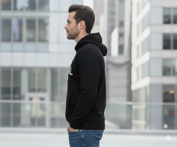 Leebonee_Mens_Solid_Black_Cotton_Fleece_Zipper_Hooded_Sweatshirt
