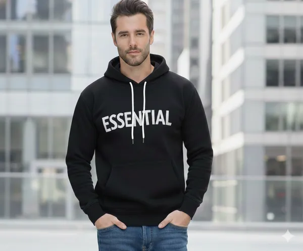 Leebonee_Mens_Solid_Black_Cotton_Fleece_Zipper_Hooded_Sweatshirt