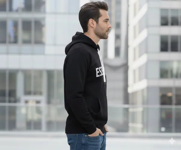 Leebonee_Mens_Solid_Black_Cotton_Fleece_Zipper_Hooded_Sweatshirt