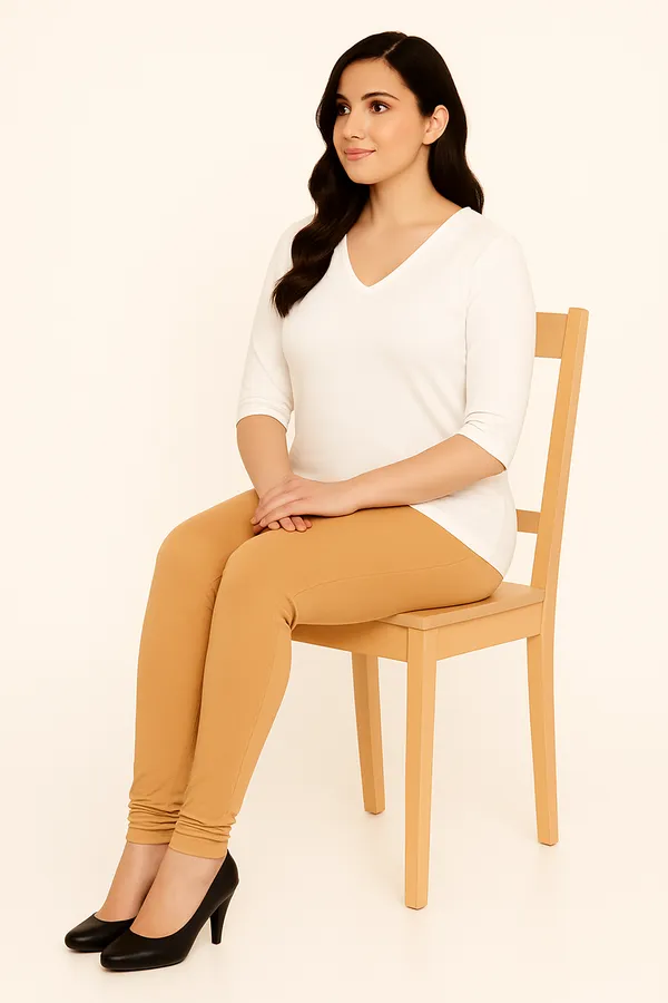 Camel_Solid_Cotton_Lycra_Churidar_Leggings_For_Women_&_Girls