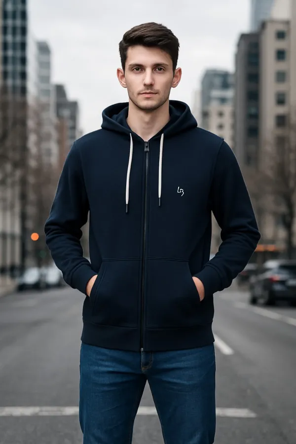 Leebonee_Mens_Solid_Navy_Blue_Cotton_Fleece_Zipper_Hooded_Sweatshirt
