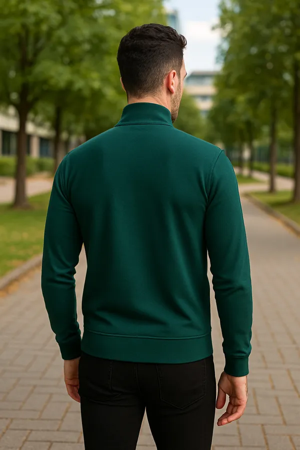 Bottle_Green_Polyester_Solid_Plus_Size_Dri_Fit_Jacket_With_Zip_Pockets_For_Men