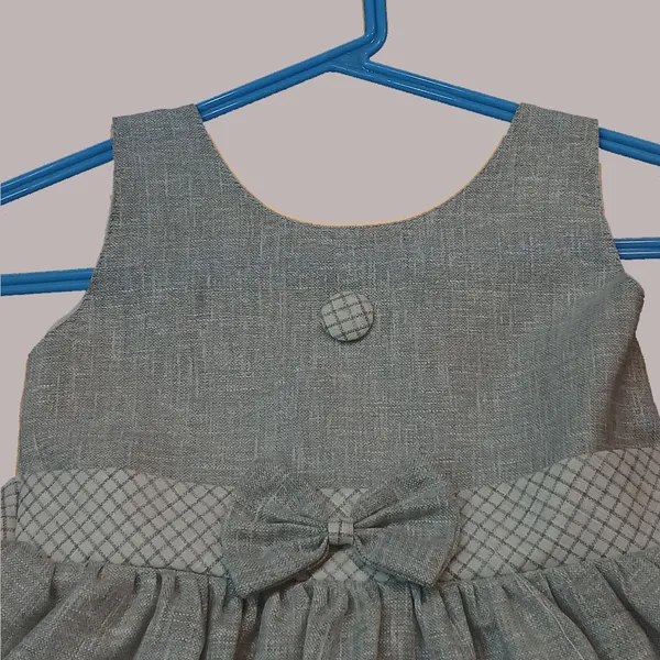 Grey_Khadi_Ruffle_Sleeveless_Dress_For_Girls