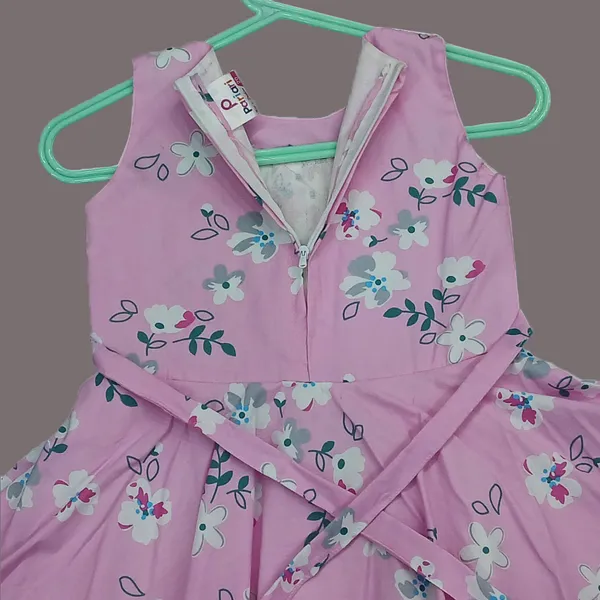 Pariari_Girls_Pink_Floral_Sleeveless_Dress_For_Girls