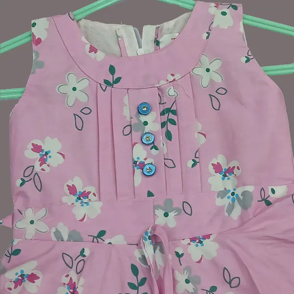 Pariari_Girls_Pink_Floral_Sleeveless_Dress_For_Girls
