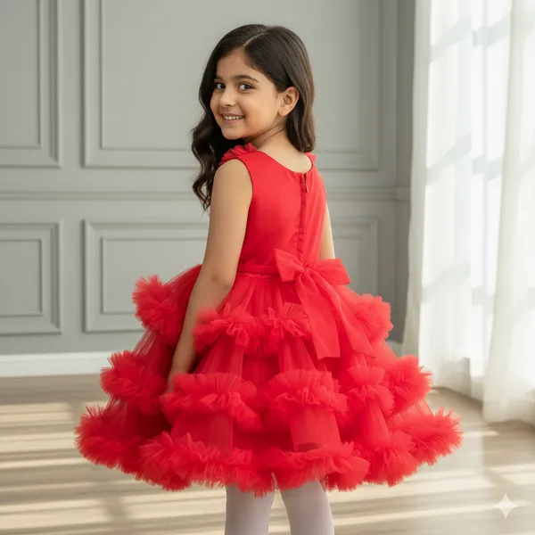 Pariari_Girls_Fancy_Red_Tulle_Dress