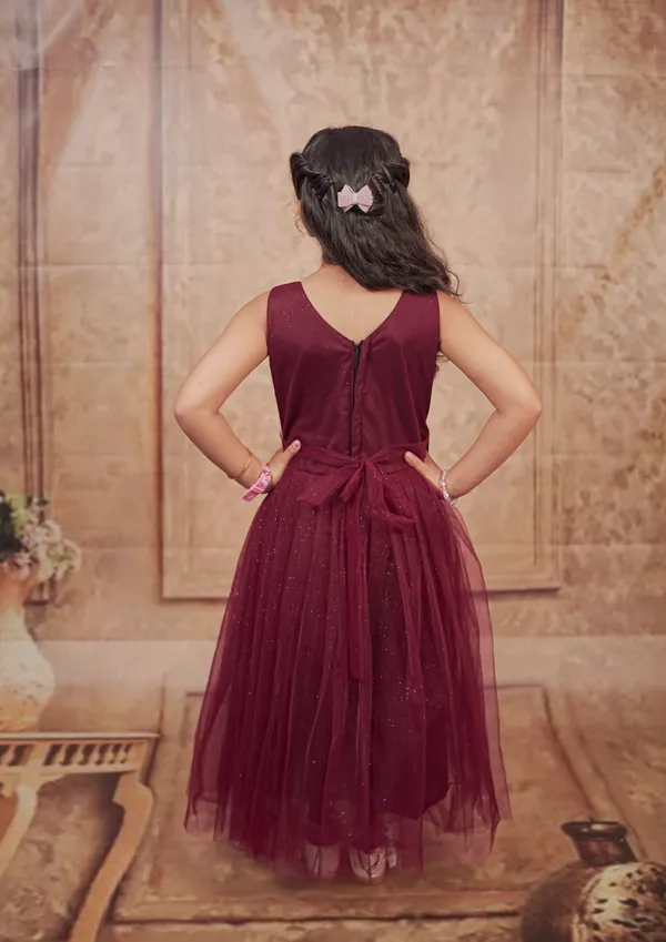 Pariari_Girls_Sleeveless_Bow_Fitted_Party_Dress