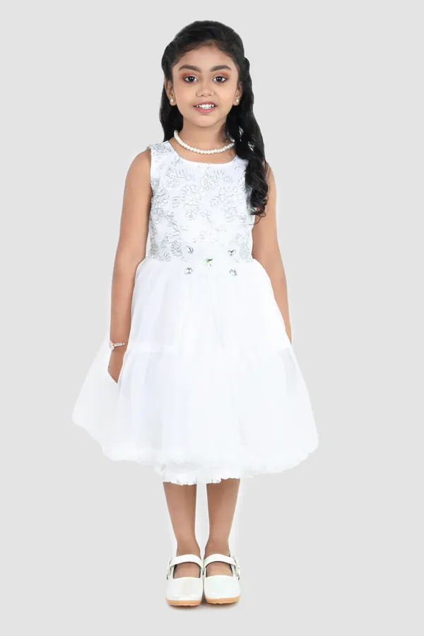 Pariari_Girls_White_Partywear_With_Silver_Embroidery