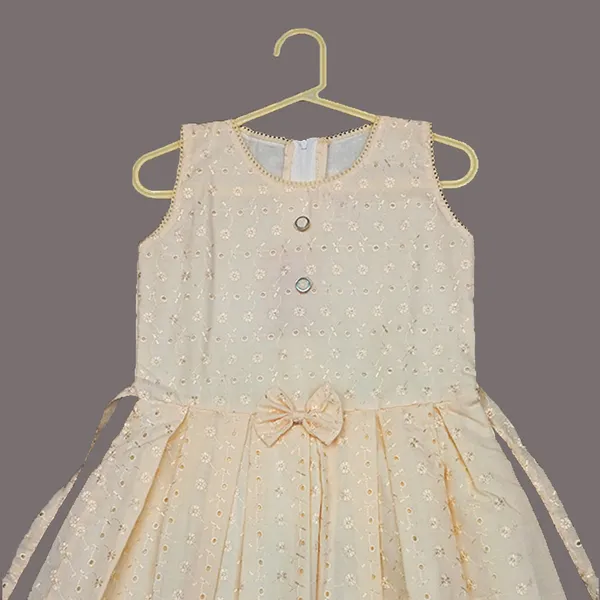 Pariari_Girls_Charming_Elegant_Cream_With_Embroidered__Girls_Dress