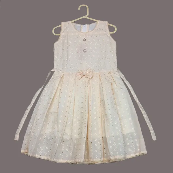 Pariari_Girls_Charming_Elegant_Cream_With_Embroidered__Girls_Dress