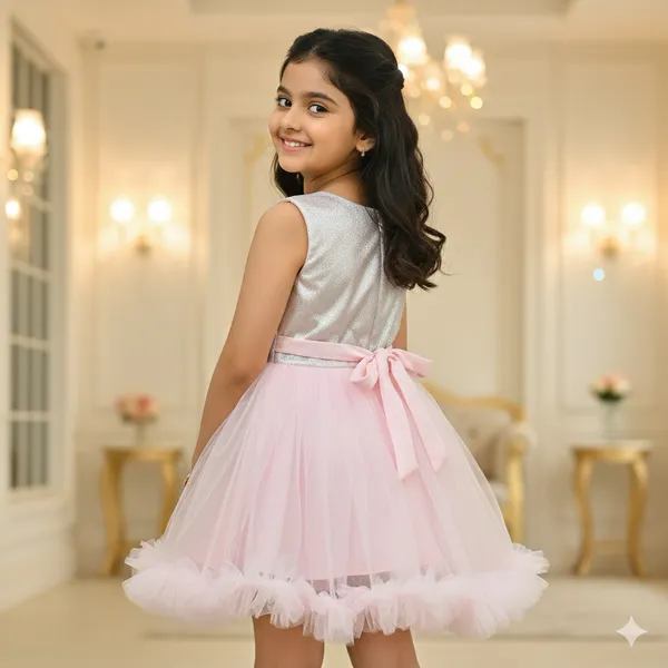Pariari_Girls_Sparkling_Pink_Tulle_Party_Dress