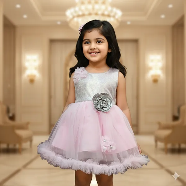 Pariari_Girls_Sparkling_Pink_Tulle_Party_Dress