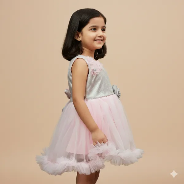 Pariari_Girls_Sparkling_Pink_Tulle_Party_Dress