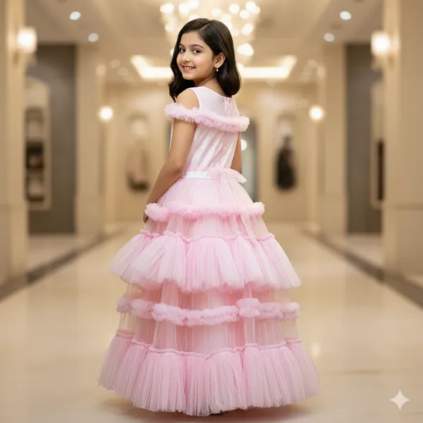 Pariari_Girls_Blush_Pink_Tiered_Ruffle_Gown