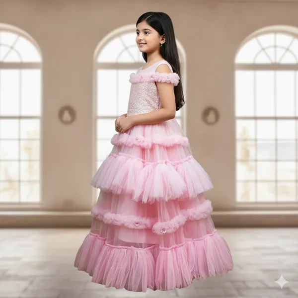 Pariari_Girls_Blush_Pink_Tiered_Ruffle_Gown