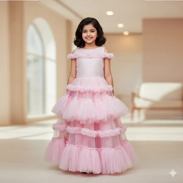 Pariari_Girls_Blush_Pink_Tiered_Ruffle_Gown