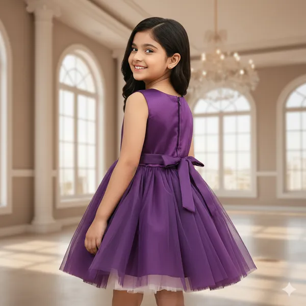 Pariari_Girls_Purple_Floral_Embellished_Party_Dress