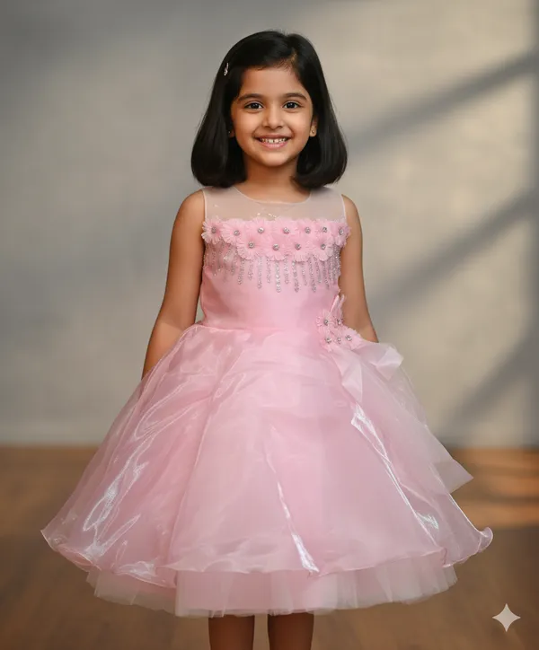 Pariari_Girls_Pink_Floral_Party_Wear_With_Shimmer