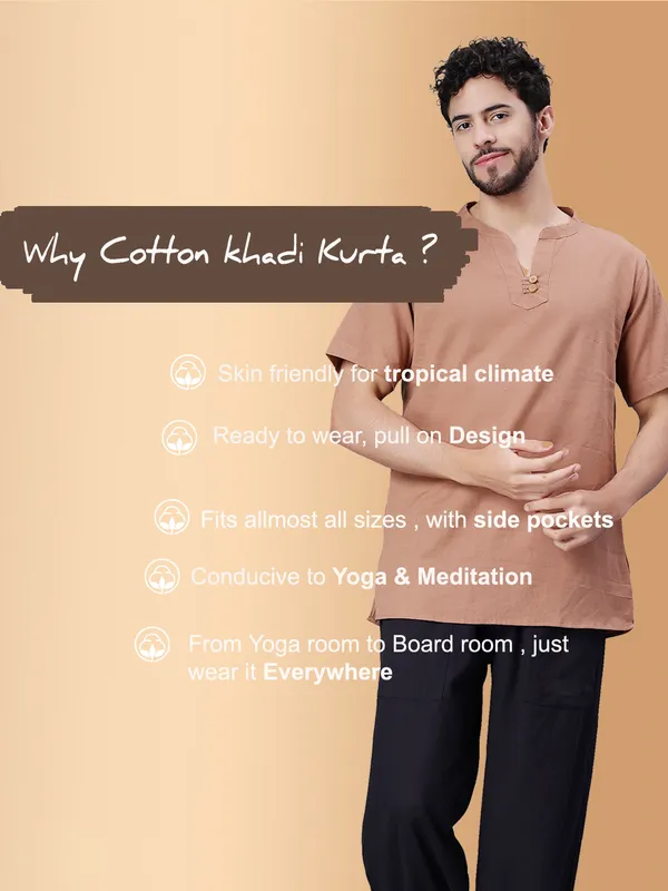 Brown_Pure_Cotton_Regular_Kurta_For_Mens