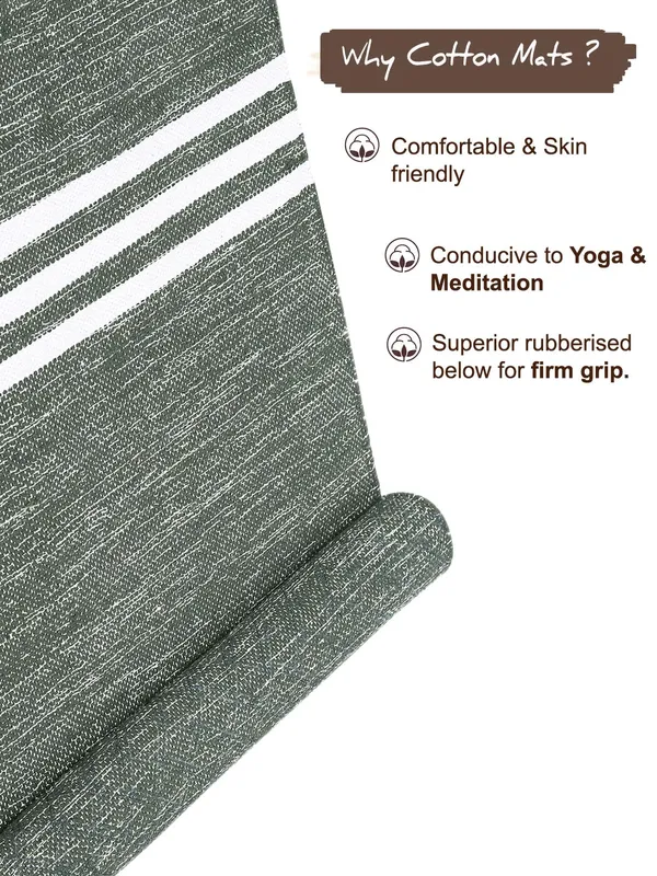 Green_100%_Cotton_High_Density_Anti-Skid_Yoga_Mat