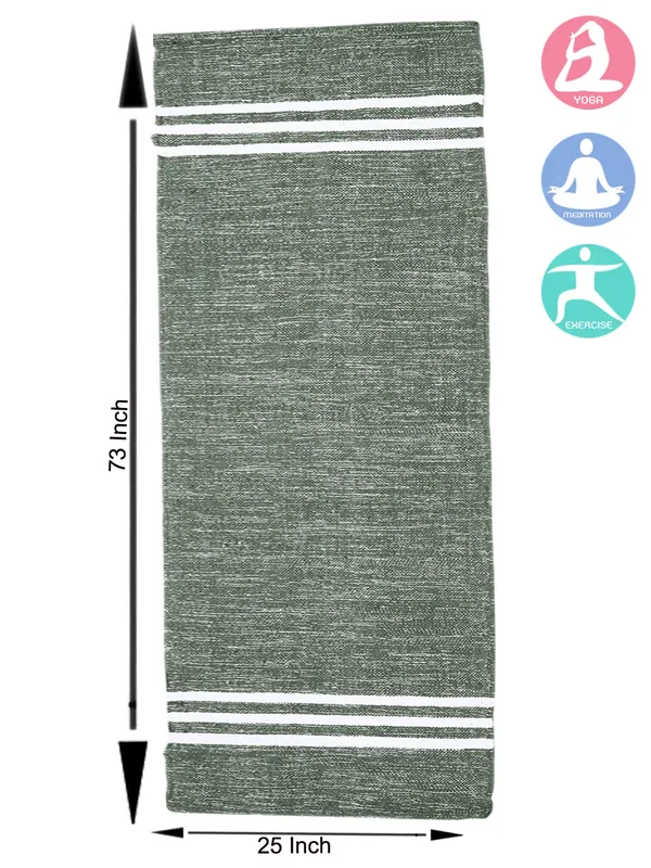 Green_100%_Cotton_High_Density_Anti-Skid_Yoga_Mat