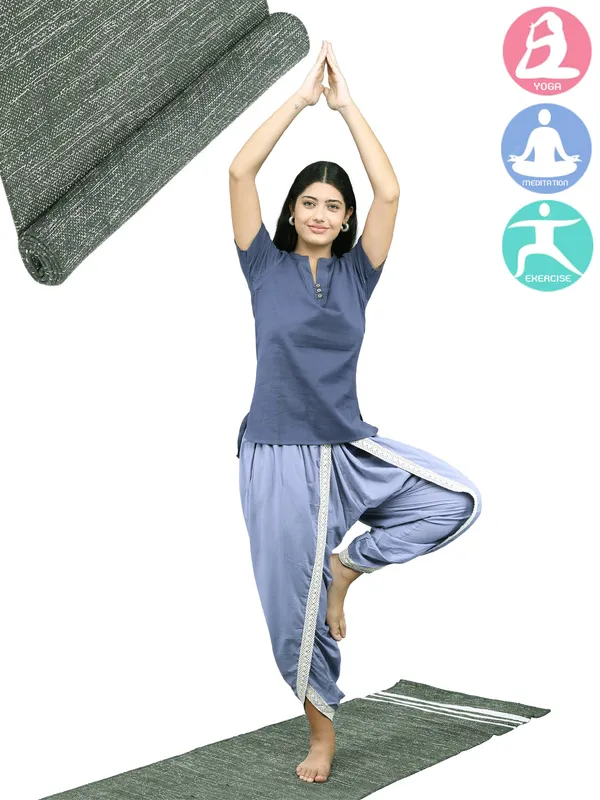 Green_100%_Cotton_High_Density_Anti-Skid_Yoga_Mat