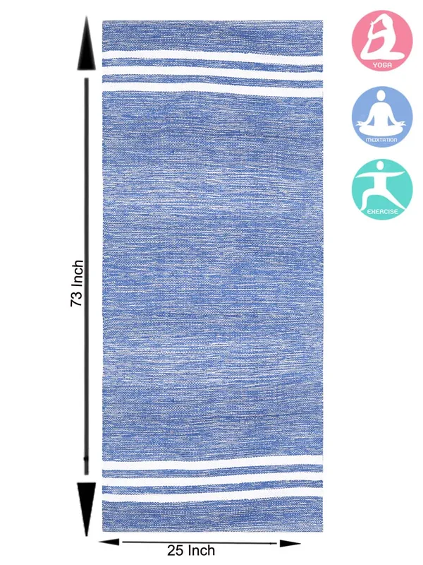 Blue_100%_Cotton_High_Density_Anti-Skid_Yoga_Mat