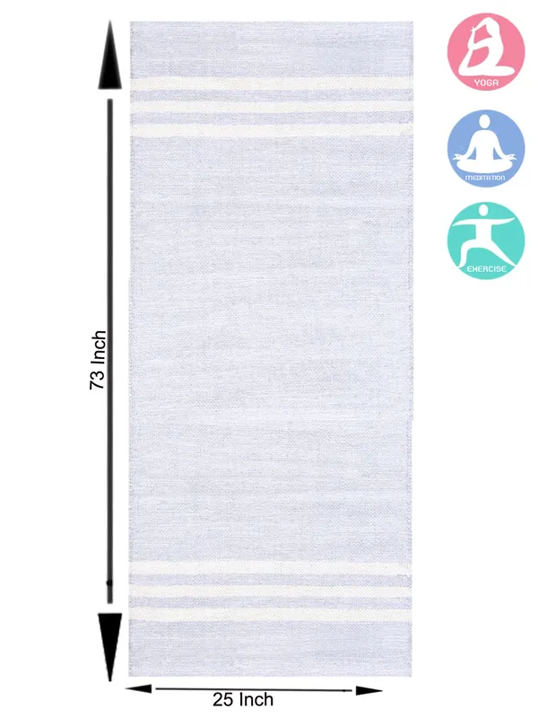Bluish_Grey_100%_Cotton_High_Density_Anti-Skid_Yoga_Mat