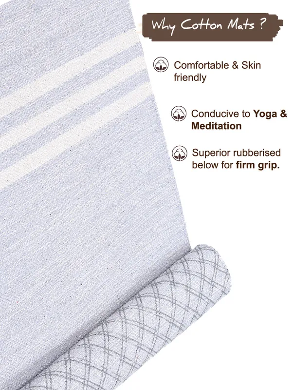 Bluish_Grey_100%_Cotton_High_Density_Anti-Skid_Yoga_Mat