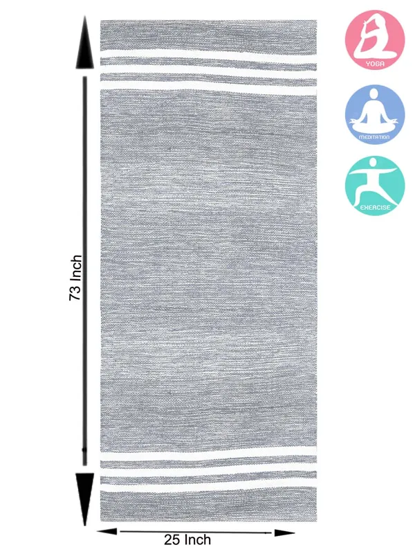 Grey_100%_Cotton_High_Density_Anti-Skid_Yoga_Mat