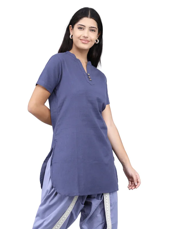 Grey_Pure_Cotton_Regular_knee_length_Kurta_For_Women