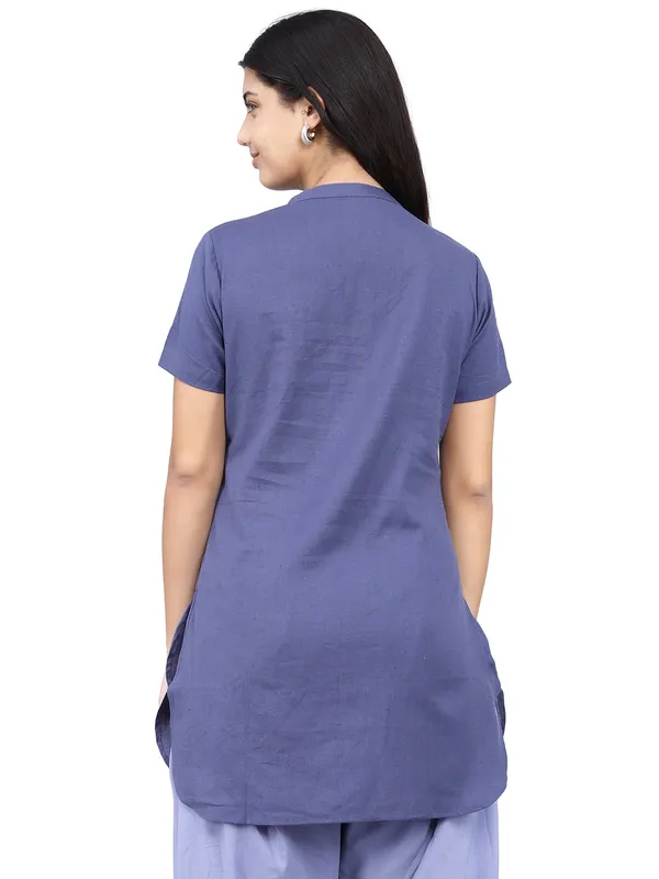 Grey_Pure_Cotton_Regular_knee_length_Kurta_For_Women