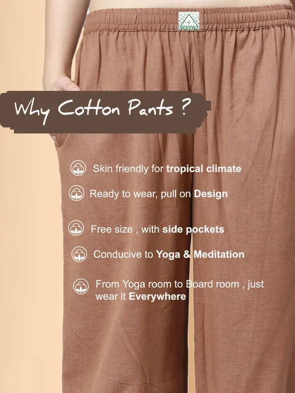 Brown_Pure_Cotton_Regular_Yoga_Pant_For_Women