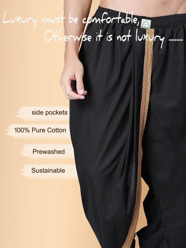 Black_Pure_Cotton_Regular_Dhoti_For_Mens