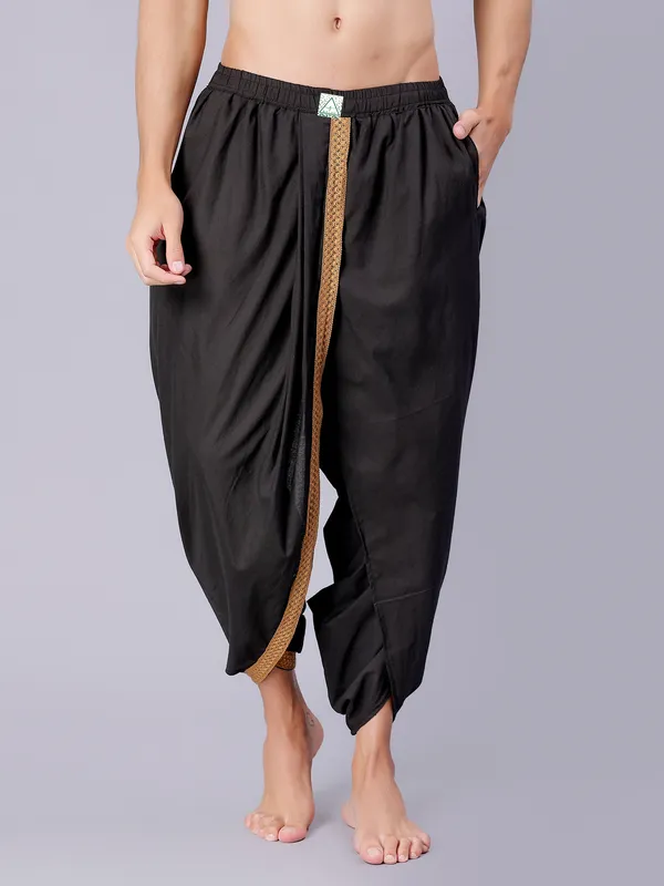 Black_Pure_Cotton_Regular_Dhoti_For_Mens