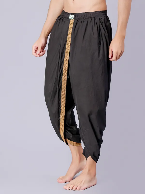 Black_Pure_Cotton_Regular_Dhoti_For_Mens