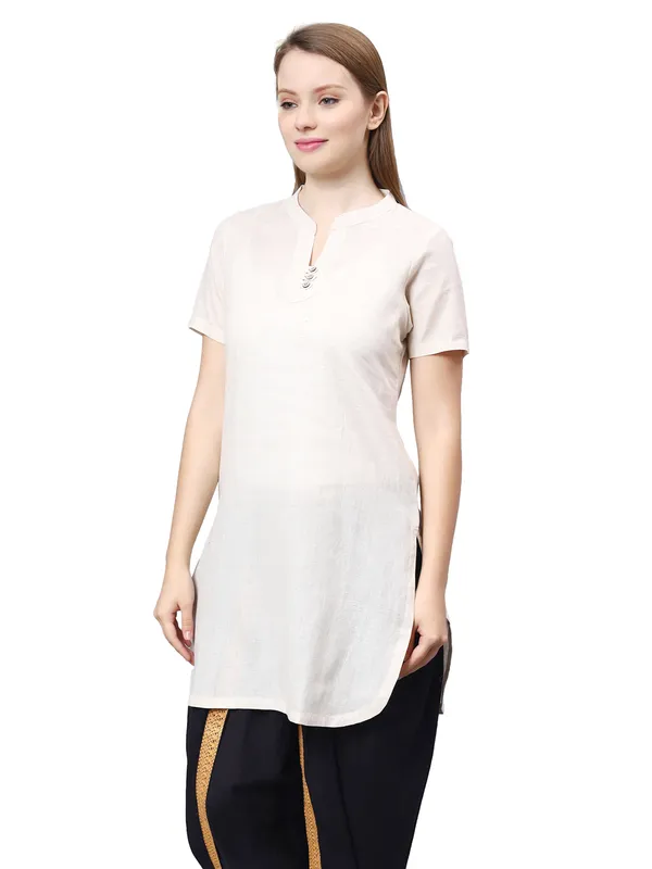 Off_White_Pure_Cotton_Regular_Kurta_For_Women