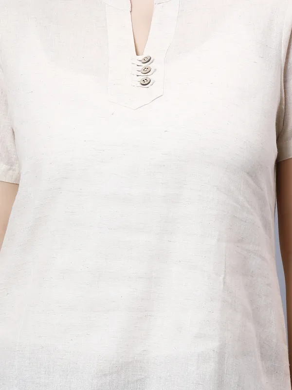 Off_White_Pure_Cotton_Regular_Kurta_For_Women