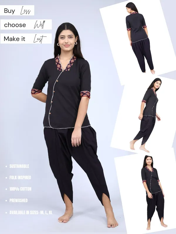 SATAV_Cotton_Linen_Kurta_and_Dhoti_Pant_Set_for_women