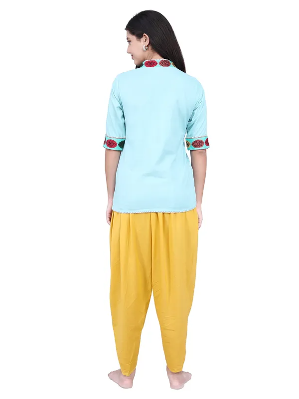 SATAV_Cotton_Linen_Kurta_and_Dhoti_Pant_Set_for_women