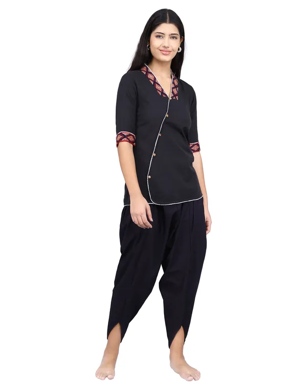 SATAV_Cotton_Linen_Kurta_and_Dhoti_Pant_Set_for_women