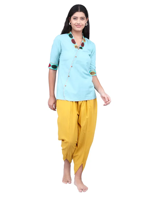 SATAV_Cotton_Linen_Kurta_and_Dhoti_Pant_Set_for_women