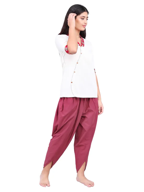 SATAV_Cotton_Linen_Kurta_and_Dhoti_Pant_Set_for_women