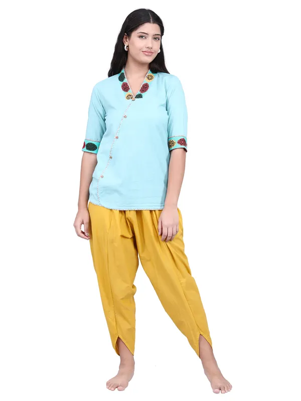 SATAV_Cotton_Linen_Kurta_and_Dhoti_Pant_Set_for_women