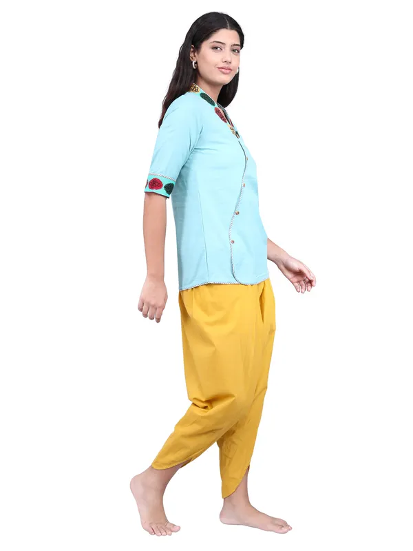 SATAV_Cotton_Linen_Kurta_and_Dhoti_Pant_Set_for_women