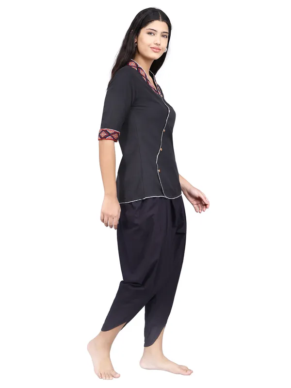 SATAV_Cotton_Linen_Kurta_and_Dhoti_Pant_Set_for_women